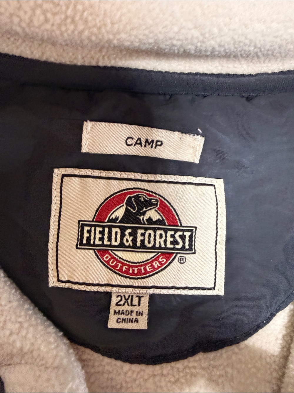 Field & Forest mens Camp Fleece Jacket in Cream